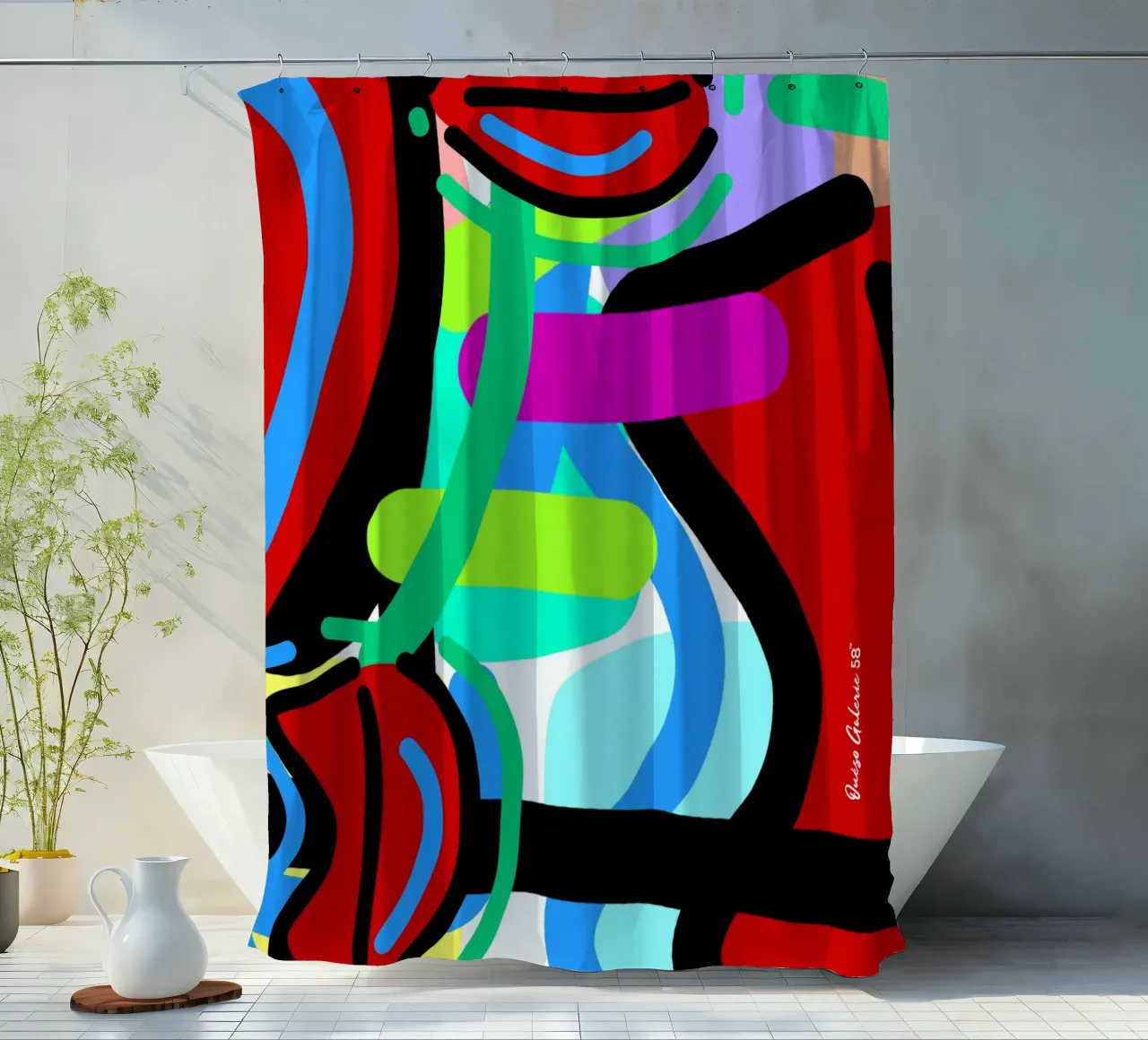 Endless Forms tenda da doccia da Mike Leymi