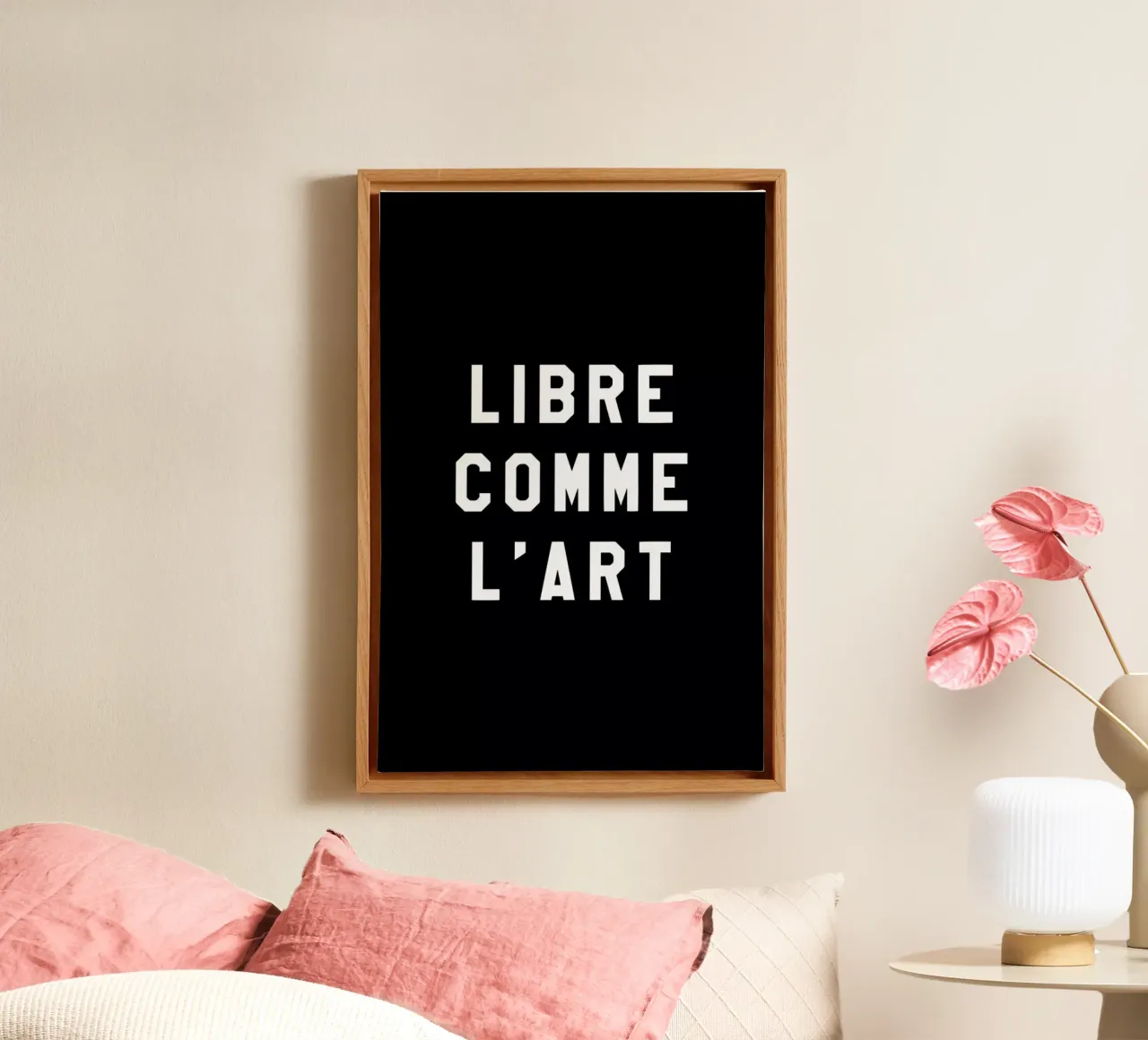 Libre Comme L'Art Black tela con Cornice a cassetta da FRAICHE
