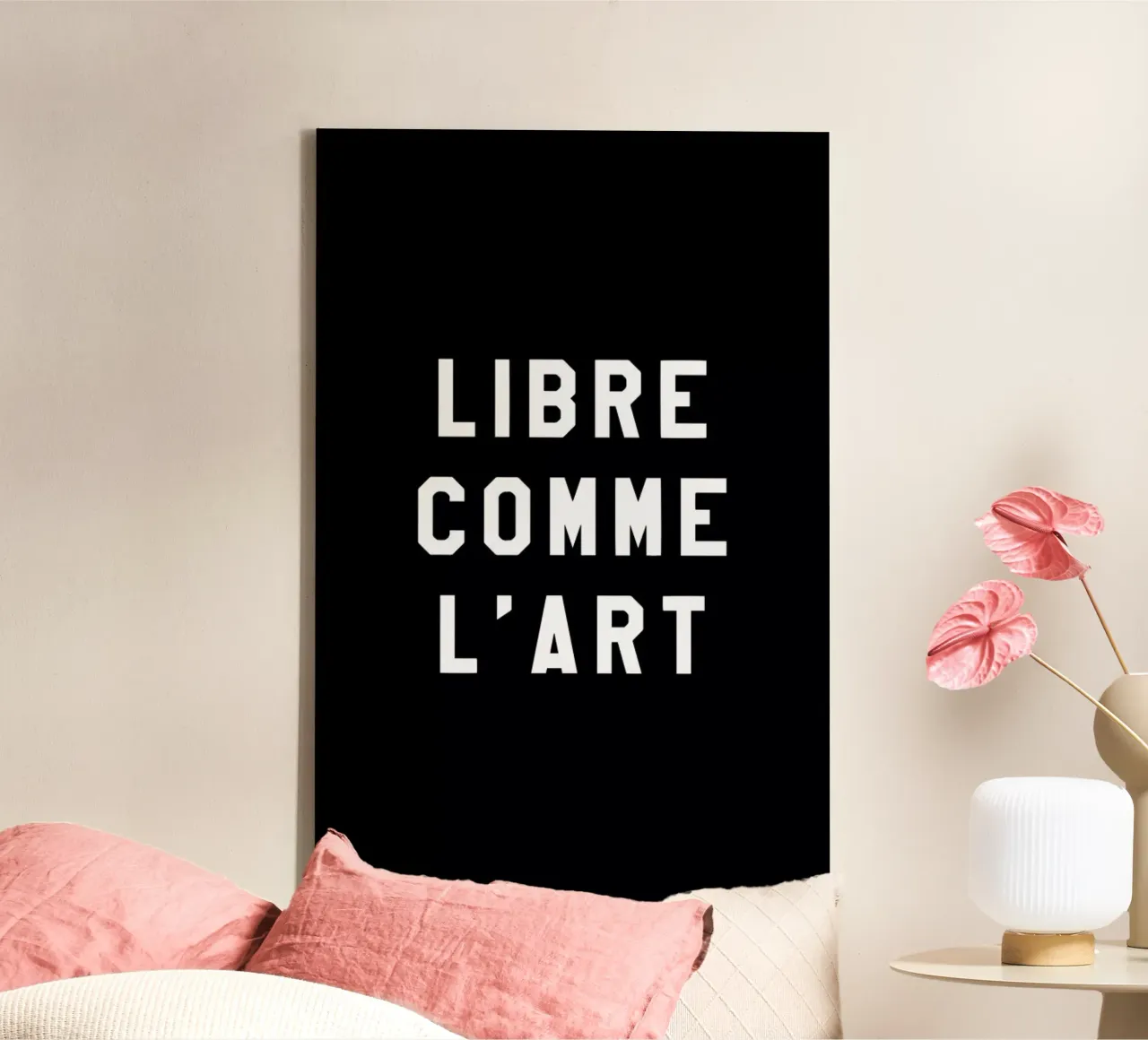 Libre Comme L'Art Black tela con Cornice a cassetta da FRAICHE