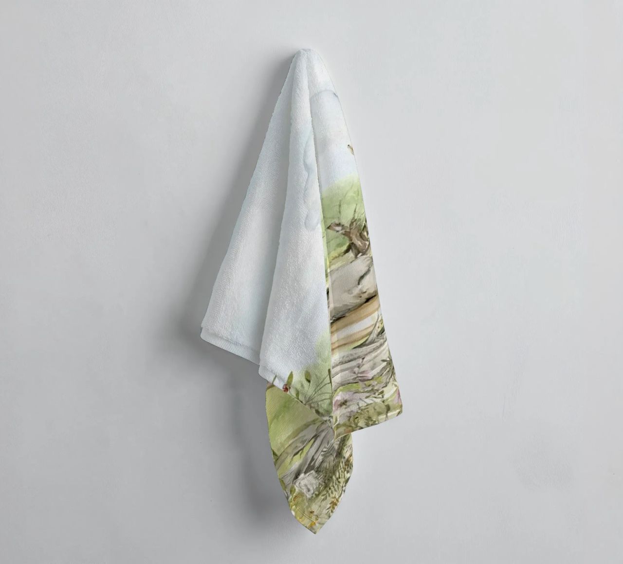 A lazy Summer Day In Garden With Woodland Animals - Panorama towel by Vintage World - Uta Naumann