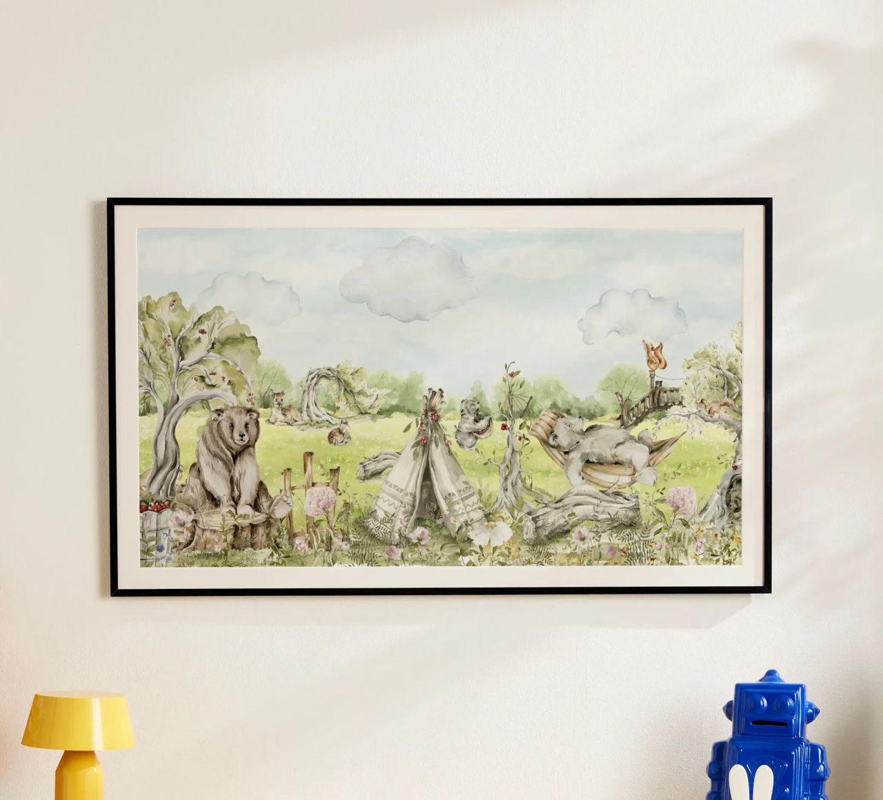 A lazy Summer Day In Garden With Woodland Animals - Panorama poster by Vintage World - Uta Naumann