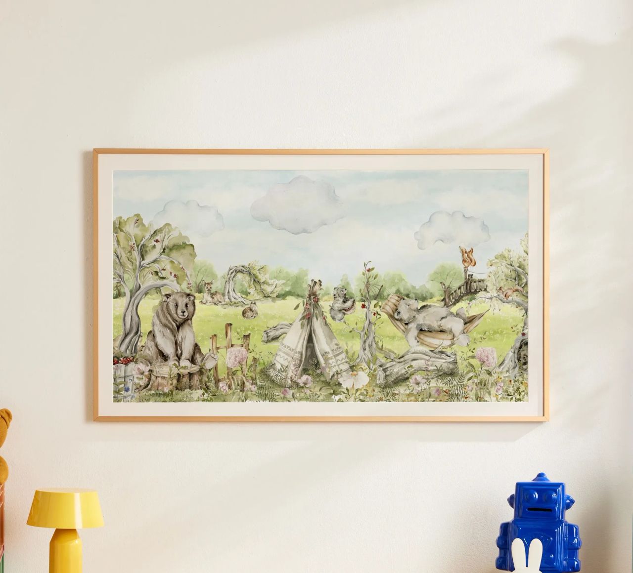 A lazy Summer Day In Garden With Woodland Animals - Panorama poster by Vintage World - Uta Naumann