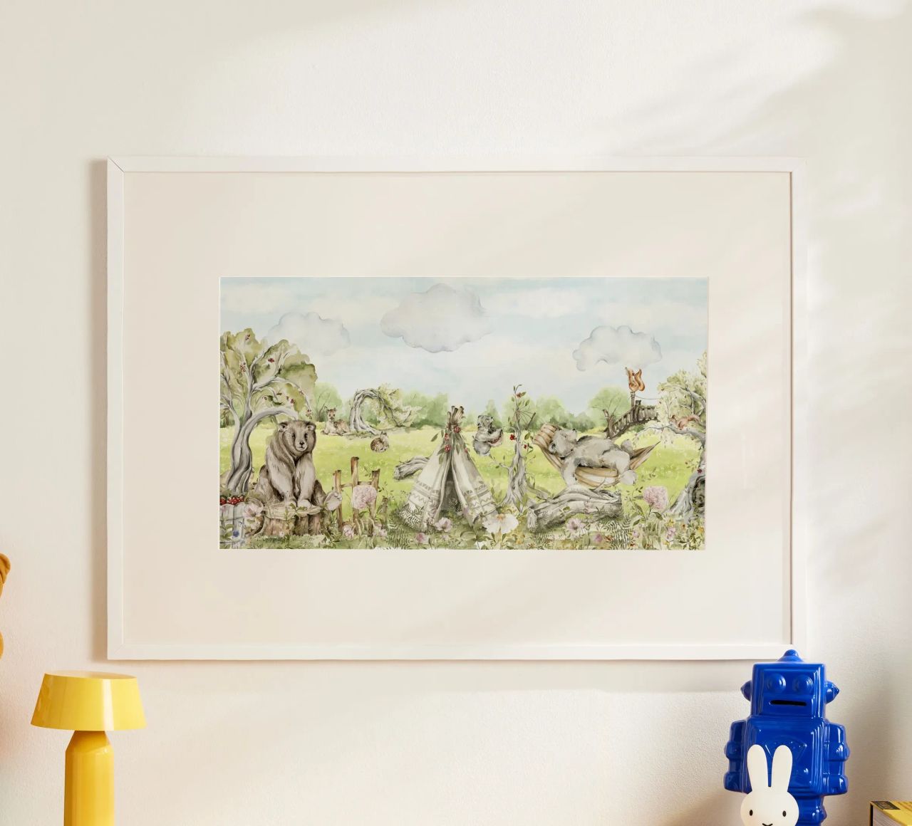 A lazy Summer Day In Garden With Woodland Animals - Panorama poster by Vintage World - Uta Naumann