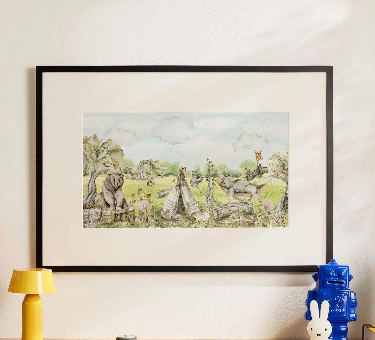 A lazy Summer Day In Garden With Woodland Animals - Panorama poster by Vintage World - Uta Naumann