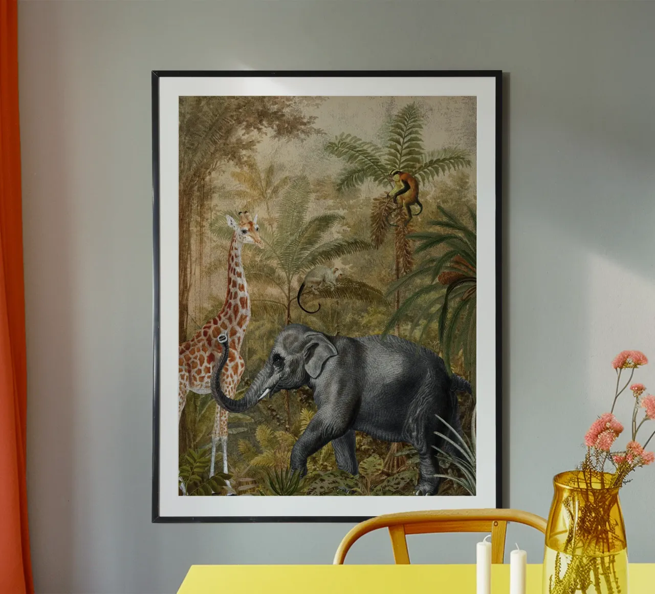 Foresta tropicale vintage con animali poster da Vintage World - Uta Naumann