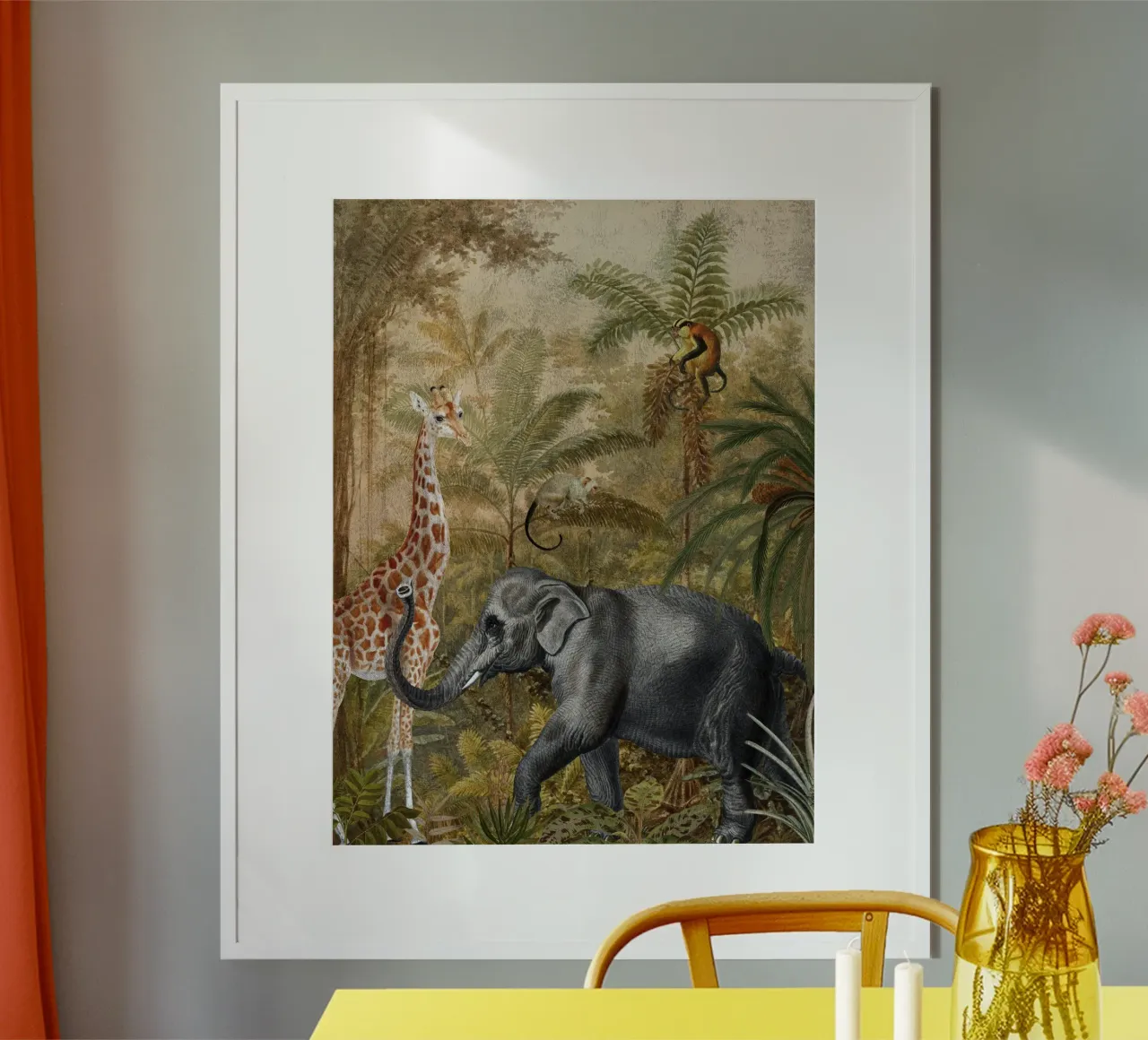 Foresta tropicale vintage con animali poster da Vintage World - Uta Naumann