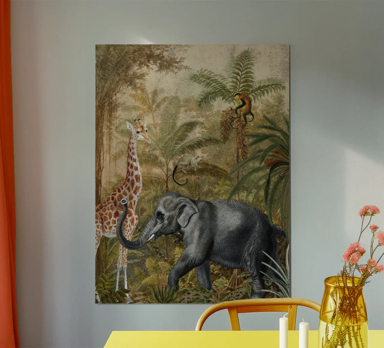 Foresta tropicale vintage con animali poster da Vintage World - Uta Naumann