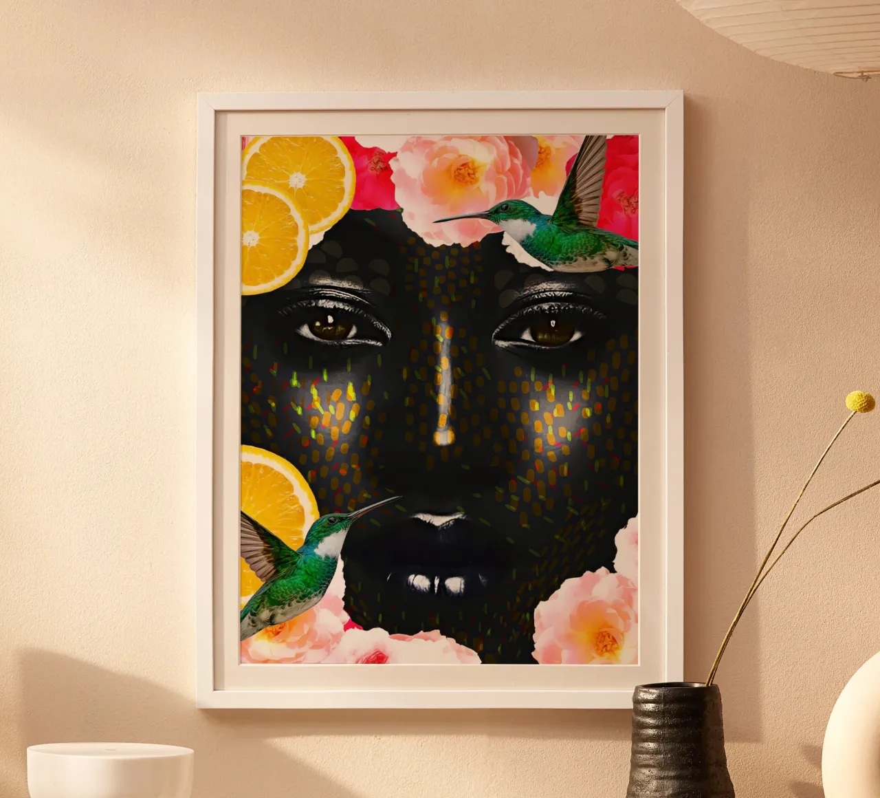 Afro Ctropica Essence poster con telaio in legno da Mathudace Créas