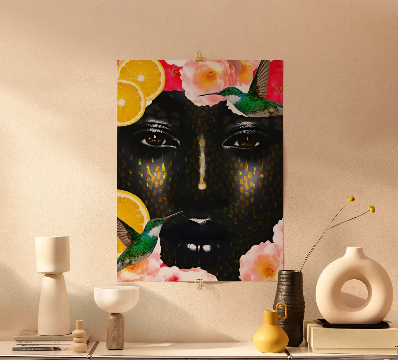 Afro Ctropica Essence poster con telaio in legno da Mathudace Créas