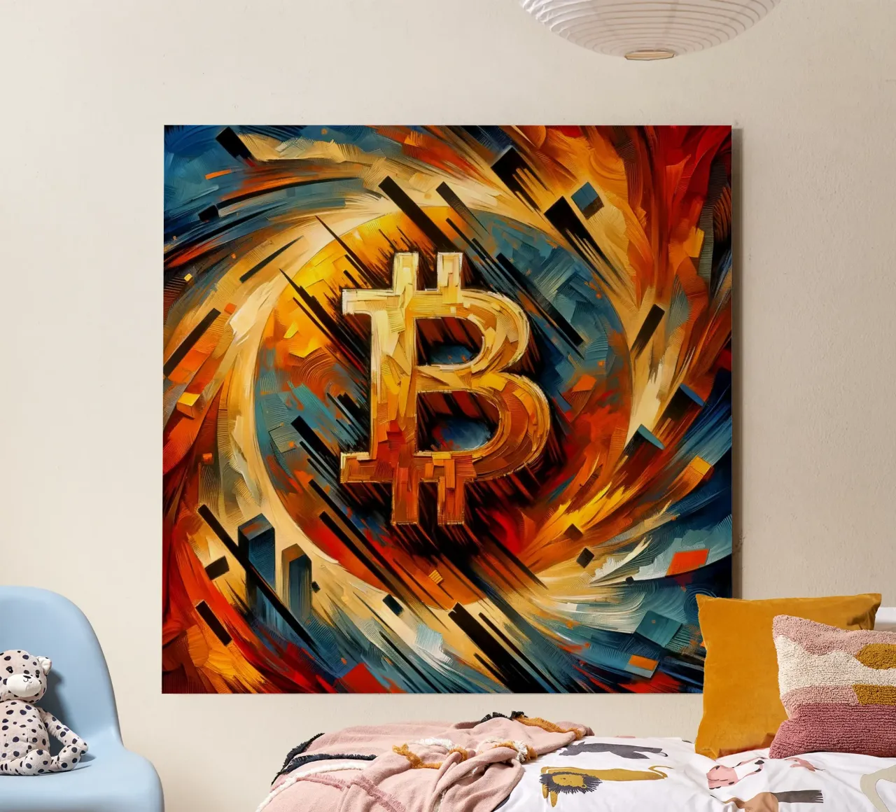 Brushstrokes_BTC alluminio dibond da Crypto_Jungle
