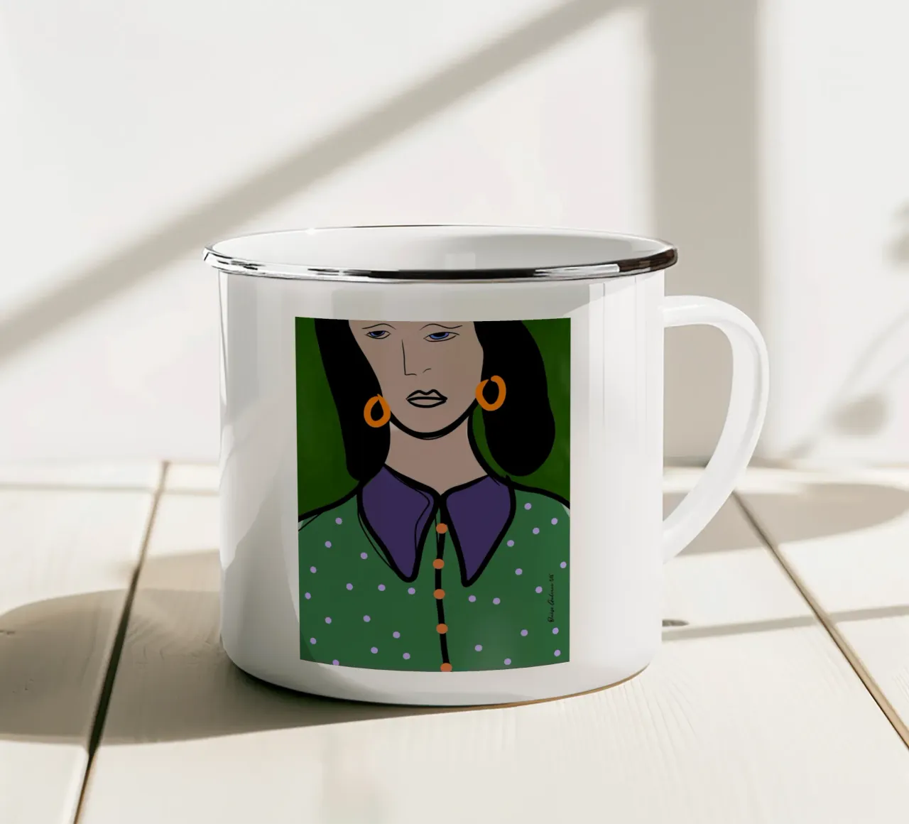 Artful Layers Emaille Tasse von Mike Leymi