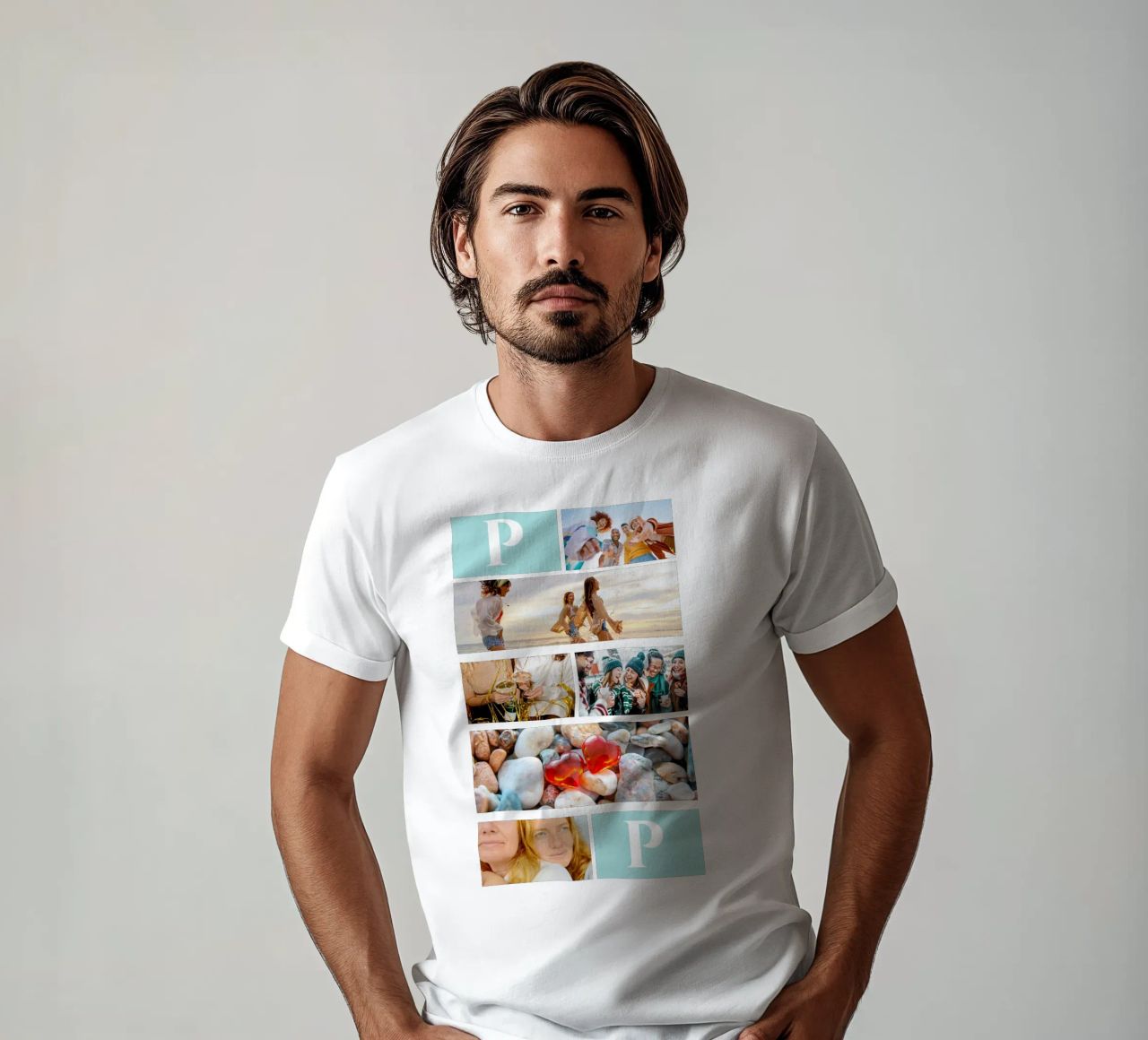 Personalisierte Collage: Fotos und Monogramm einfach hinzufügen T-Shirt von Studio Patruschka