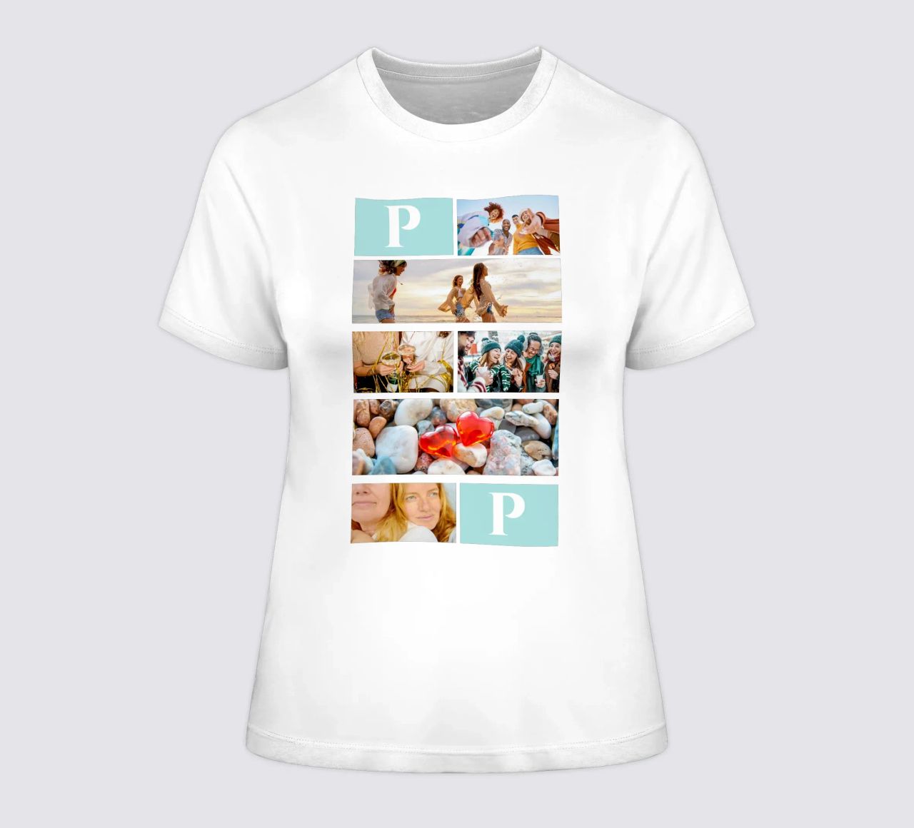 Personalisierte Collage: Fotos und Monogramm einfach hinzufügen Frauen T-Shirt von Studio Patruschka