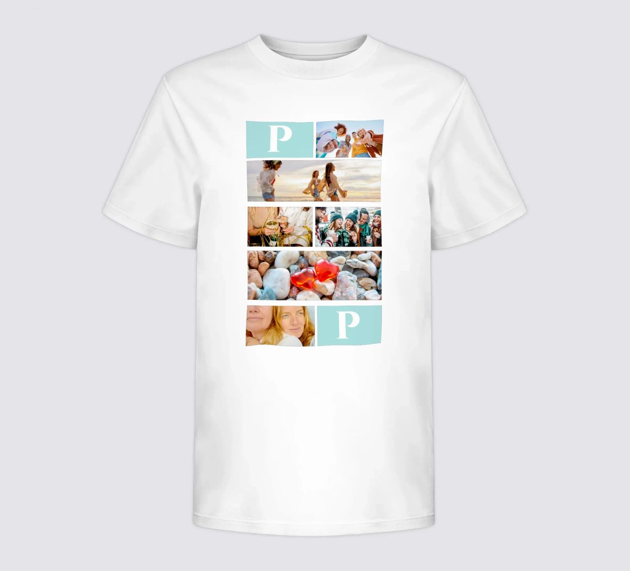 Personalisierte Collage: Fotos und Monogramm einfach hinzufügen Kinder T-Shirt von Studio Patruschka