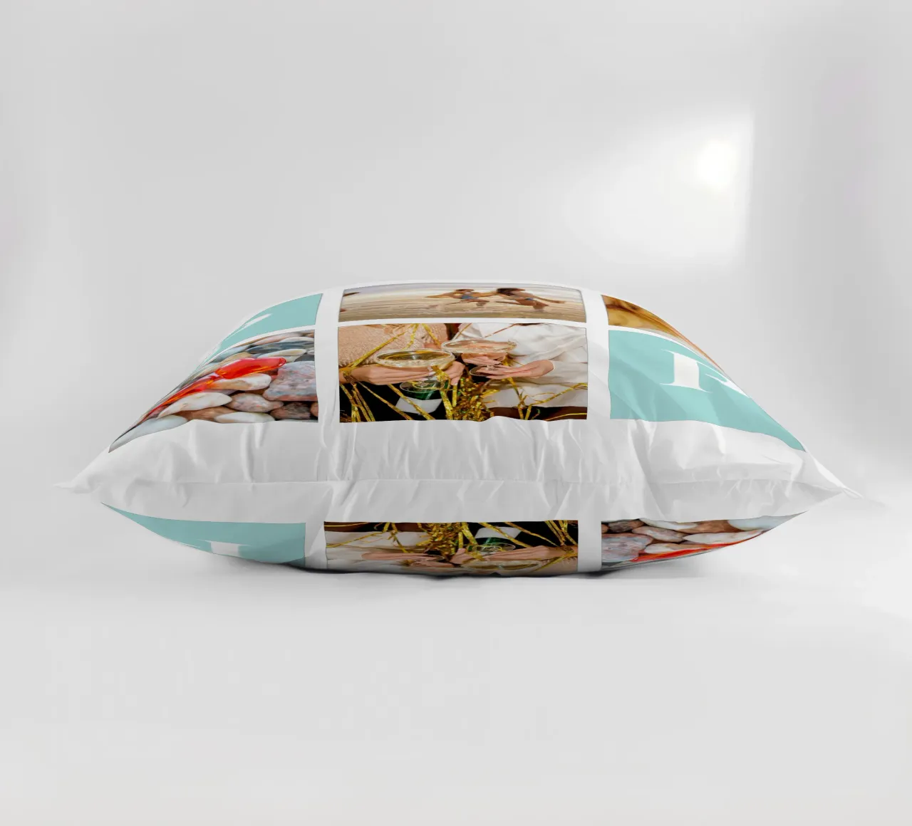 Collage personalizado: Añade fotos y monogramas fácilmente cojín de Studio Patruschka