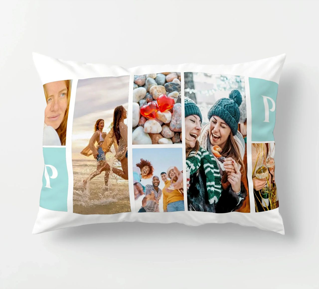 Personalisierte Collage: Fotos und Monogramm einfach hinzufügen Kissen von Studio Patruschka