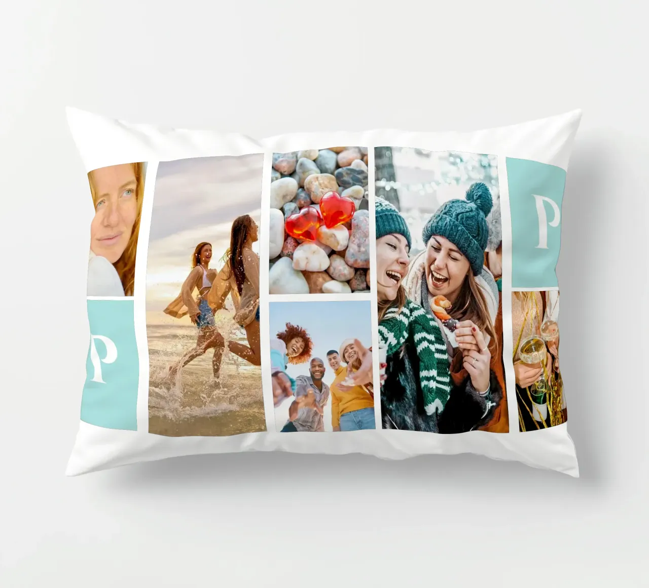 Collage personalizado: Añade fotos y monogramas fácilmente cojín de Studio Patruschka