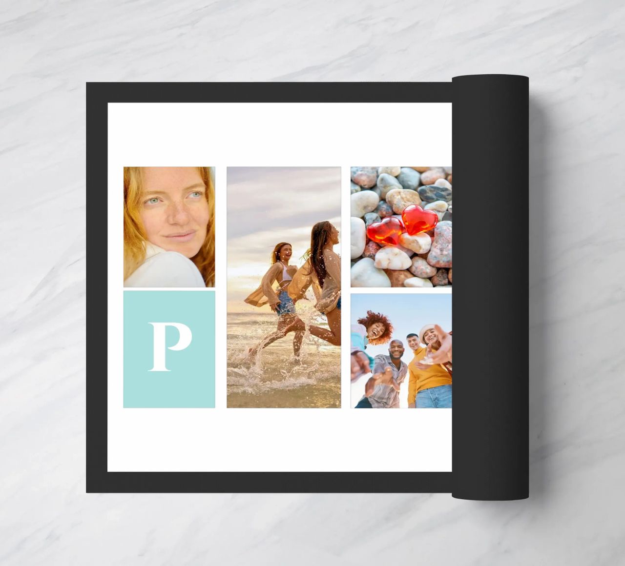 Personalisierte Collage: Fotos und Monogramm einfach hinzufügen Fußmatte von Studio Patruschka