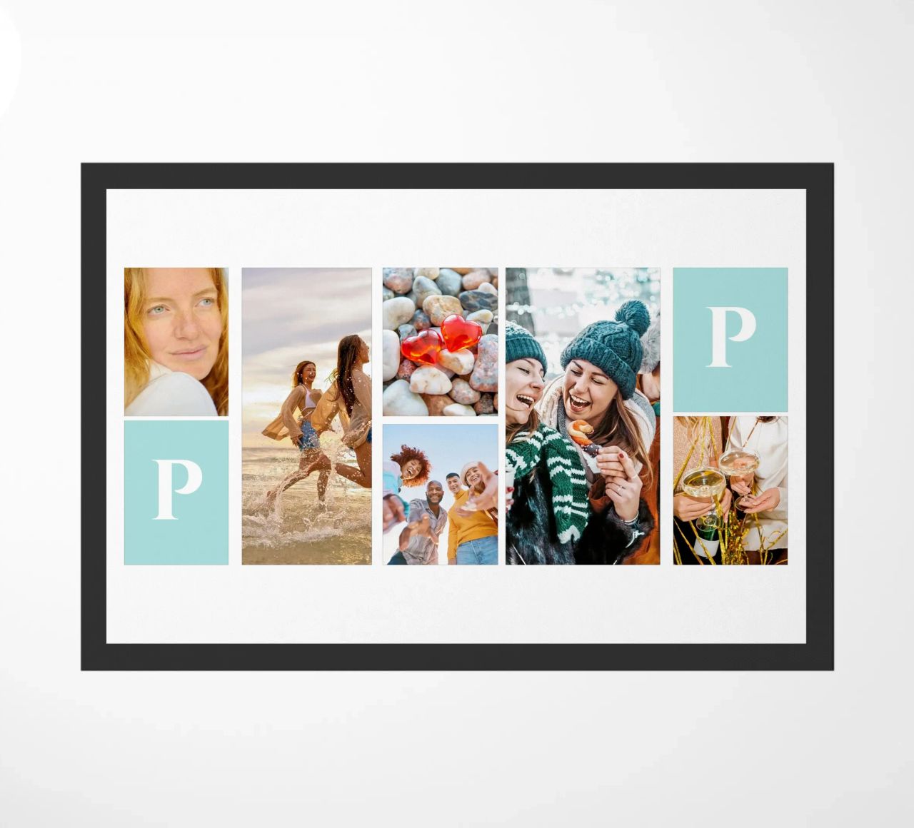 Personalisierte Collage: Fotos und Monogramm einfach hinzufügen Fußmatte von Studio Patruschka
