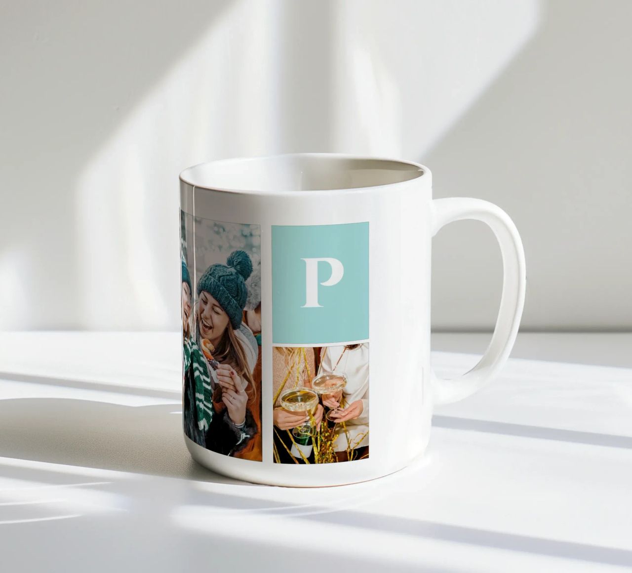 Personalisierte Collage: Fotos und Monogramm einfach hinzufügen Keramik Tasse von Studio Patruschka