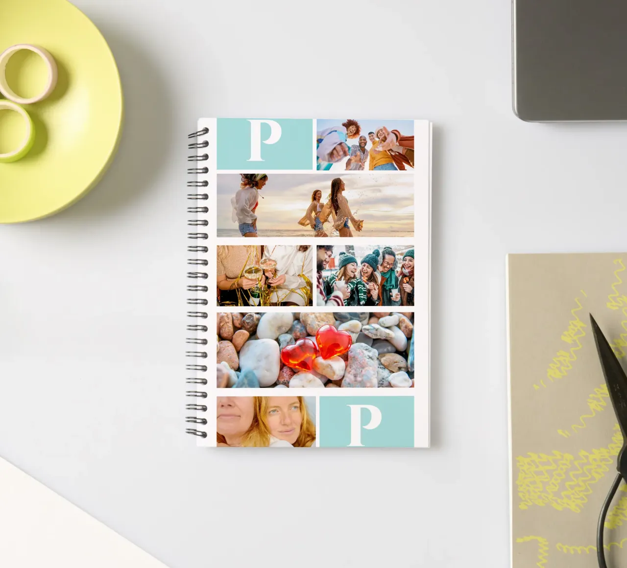 Personalisierte Collage: Fotos und Monogramm einfach hinzufügen Ringbuch von Studio Patruschka
