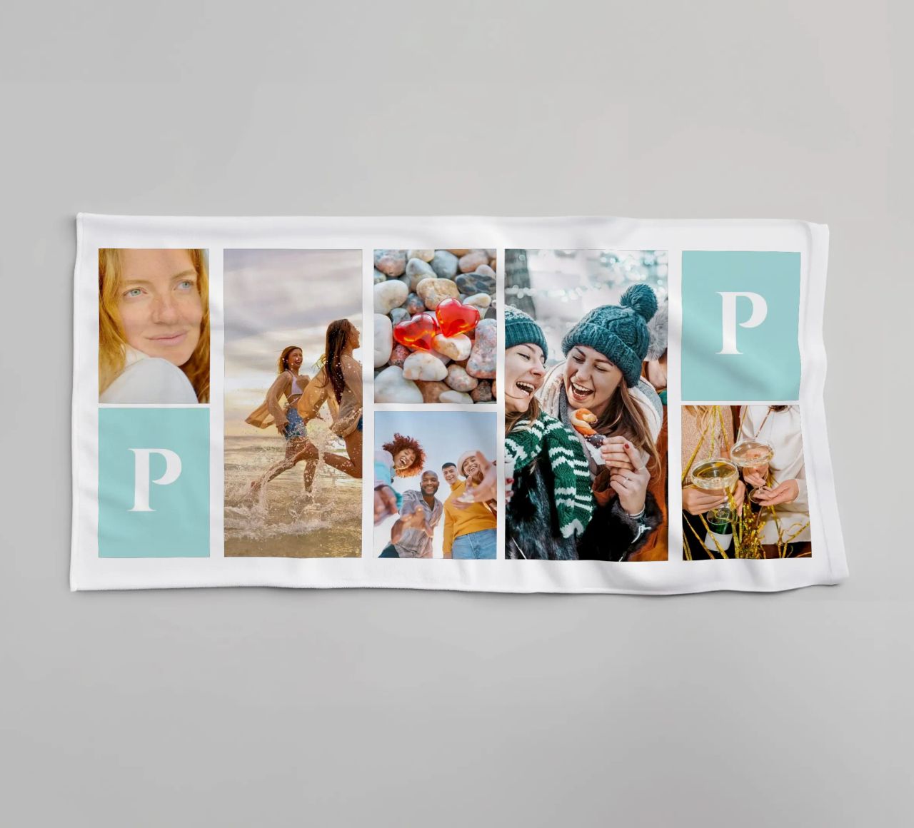 Personalisierte Collage: Fotos und Monogramm einfach hinzufügen Handtuch von Studio Patruschka