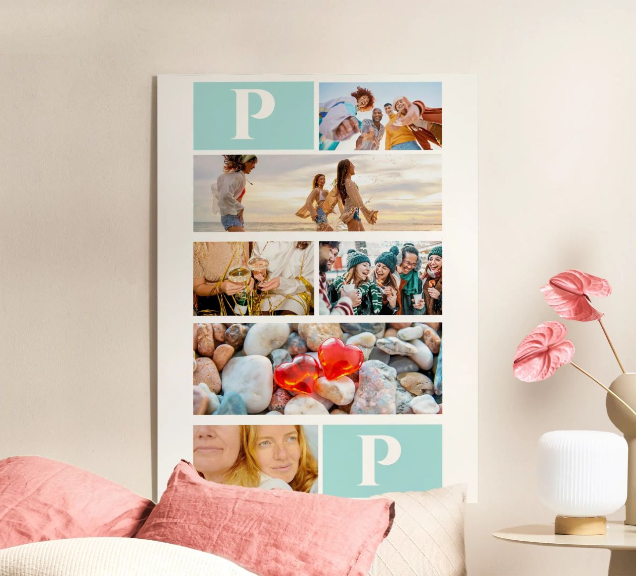 Personalisierte Collage: Fotos und Monogramm einfach hinzufügen Acryl-Glas von Studio Patruschka