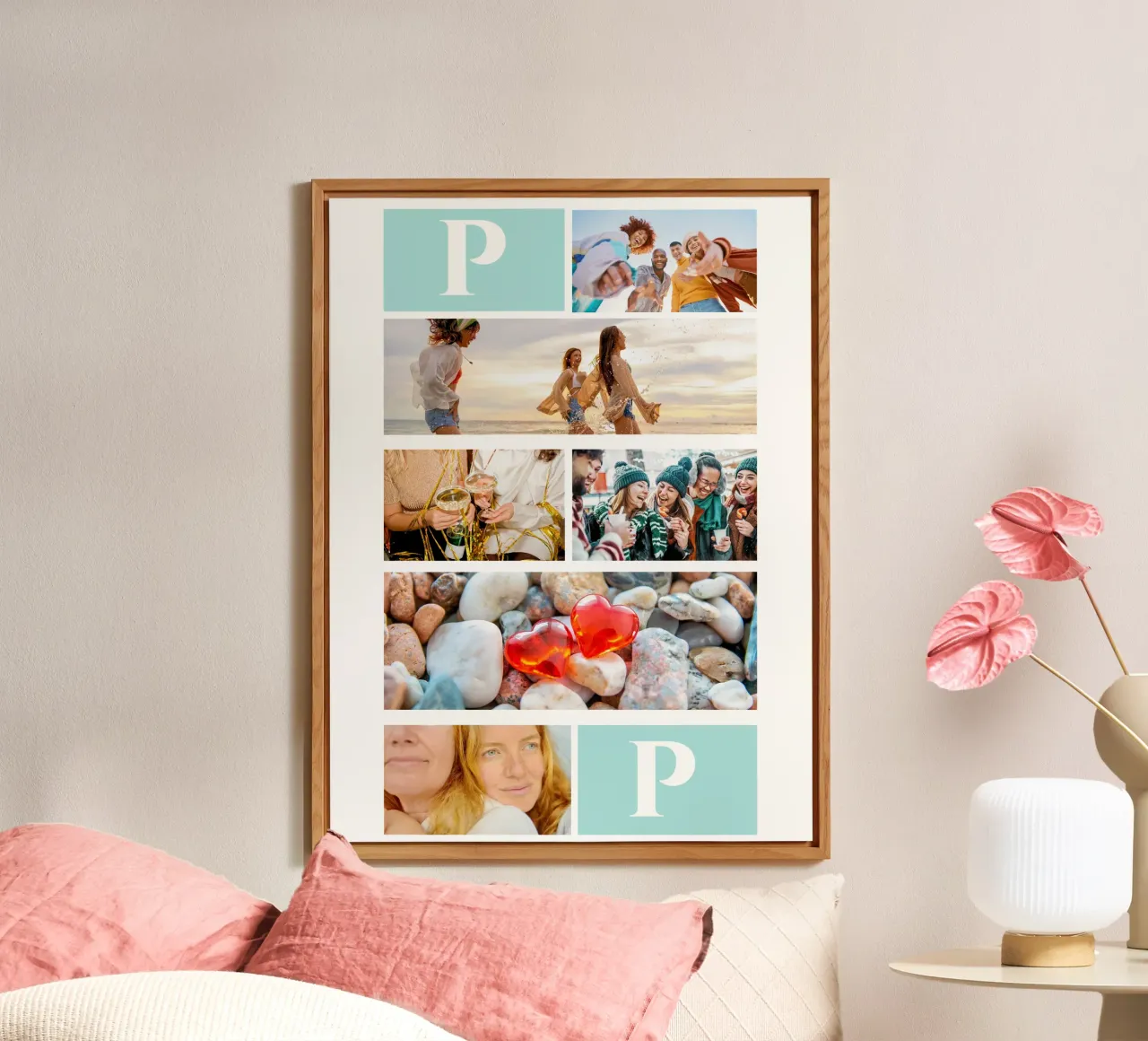 Collage personalizzato: Aggiungi facilmente foto e monogramma alluminio dibond da Studio Patruschka