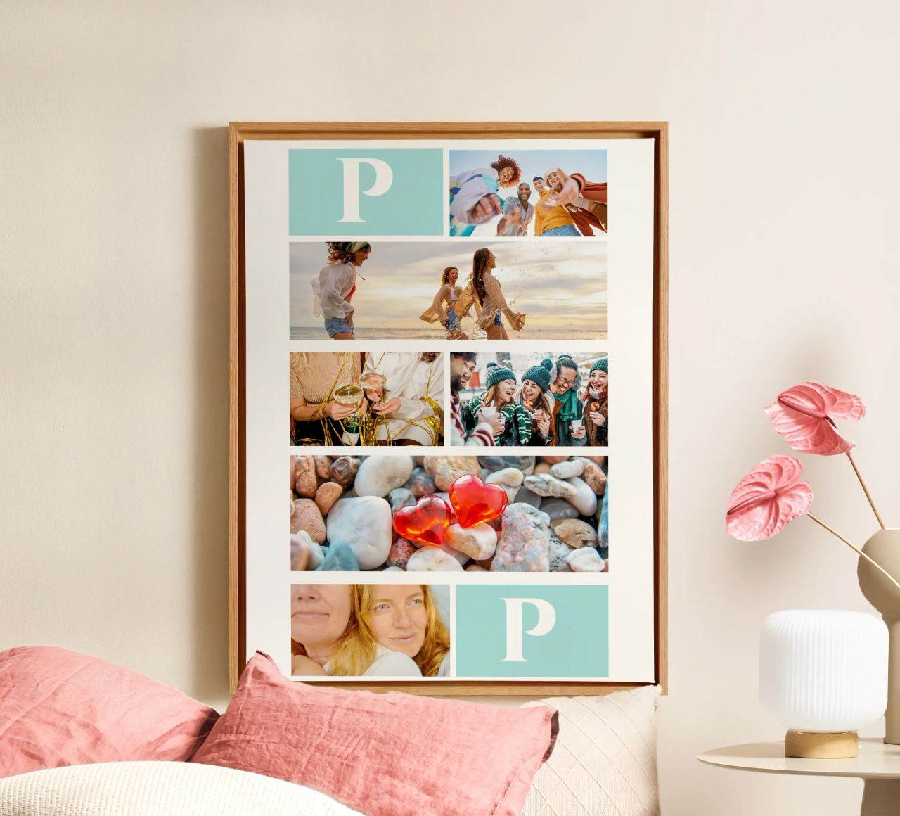 Personalisierte Collage: Fotos und Monogramm einfach hinzufügen Leinwand von Studio Patruschka
