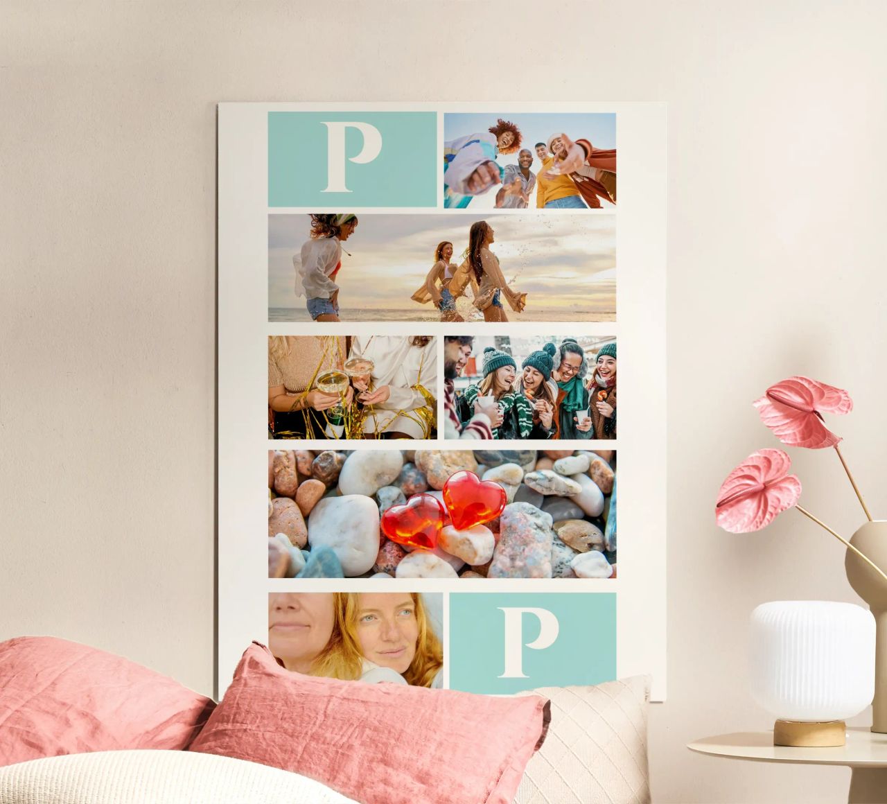 Personalisierte Collage: Fotos und Monogramm einfach hinzufügen Poster von Studio Patruschka