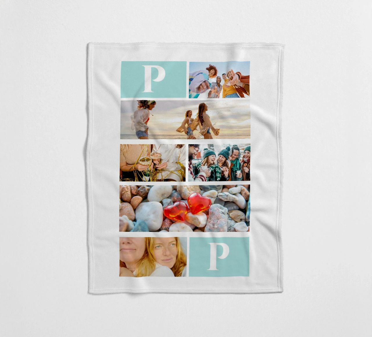 Personalisierte Collage: Fotos und Monogramm einfach hinzufügen Fleecedecke von Studio Patruschka