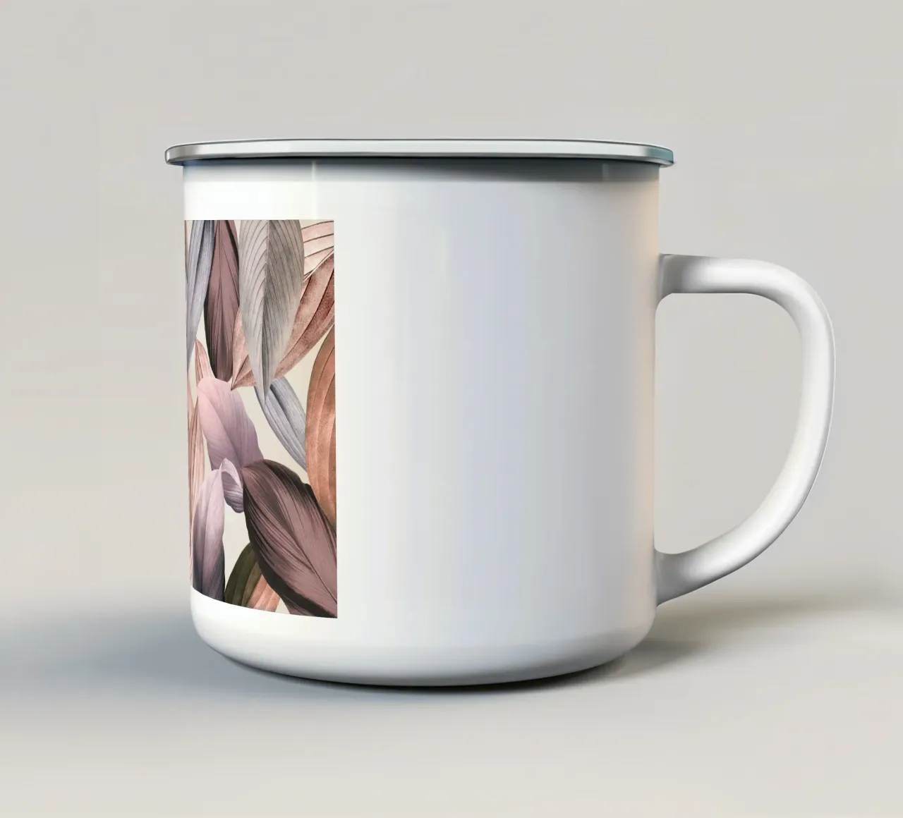 Giardino tropicale vintage con foglie di rame tazza in smalto da Vintage World - Uta Naumann