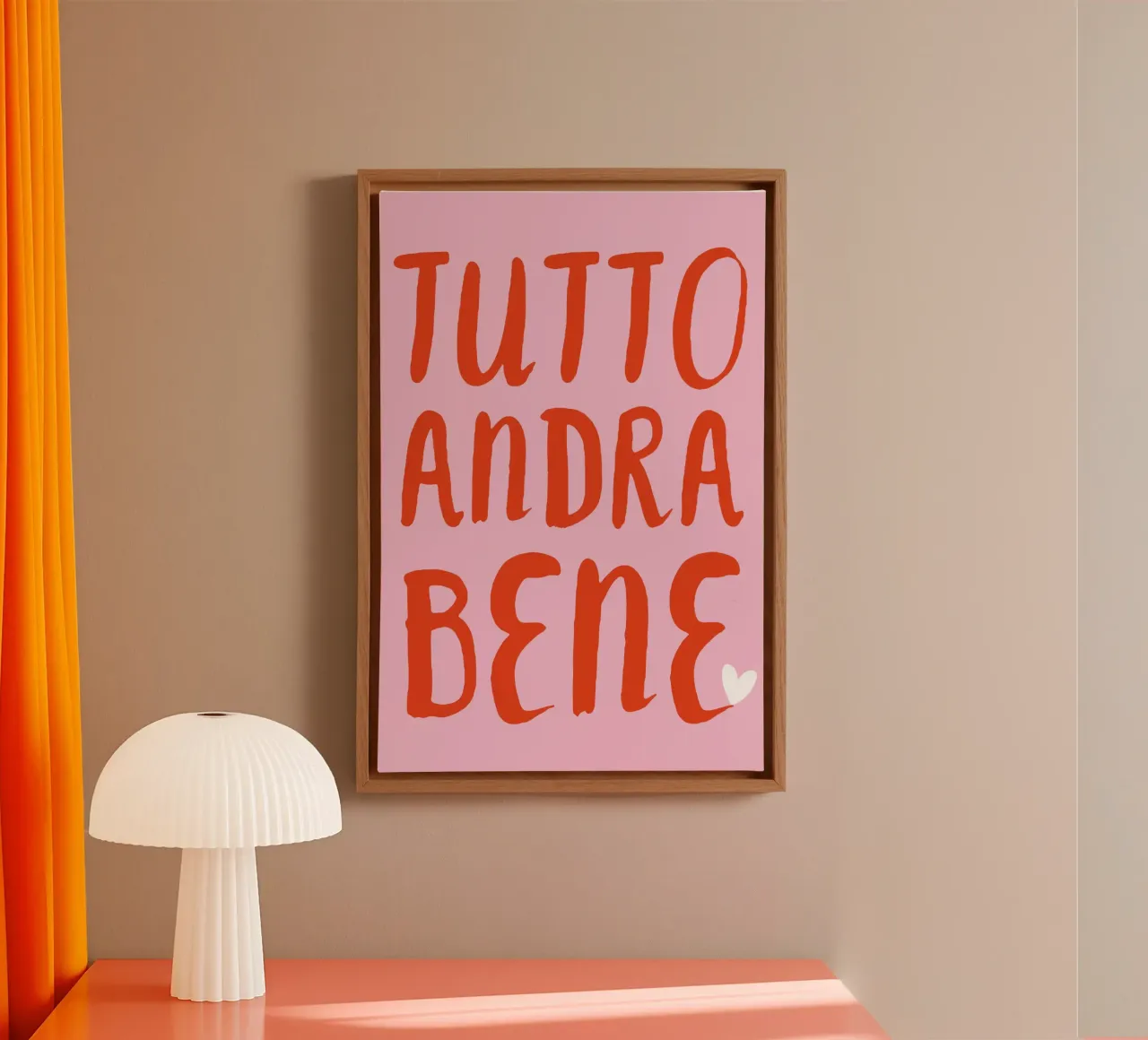 Tutto andra bene tela con Cornice a cassetta da Ohkimiko