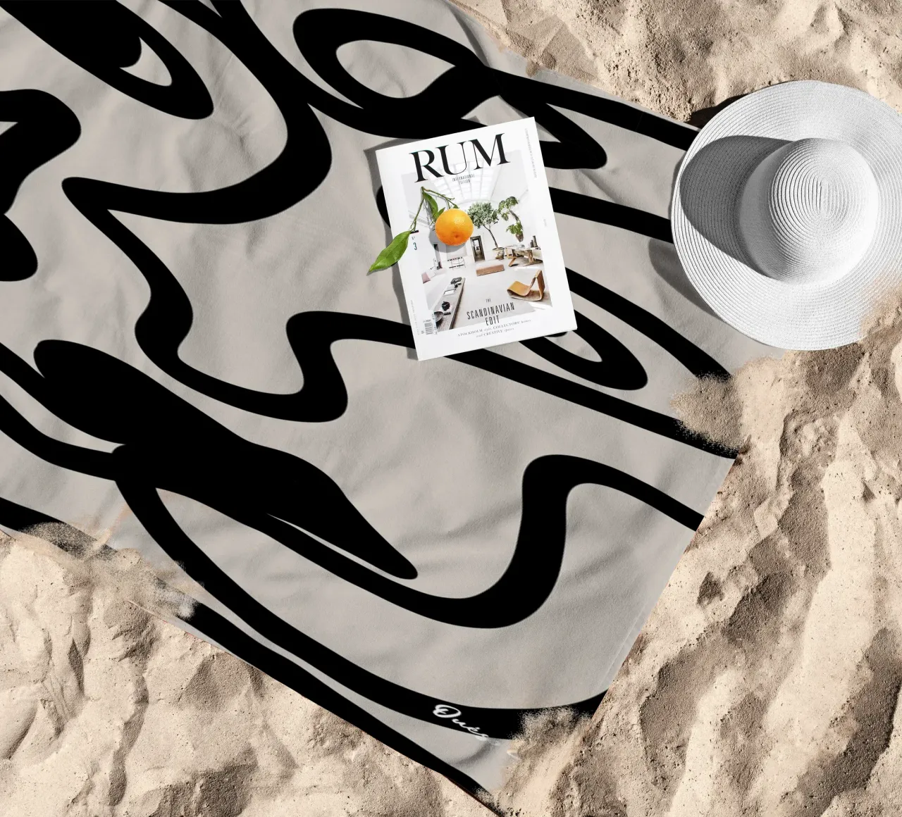 Floating Collage beach towel by Mike Leymi