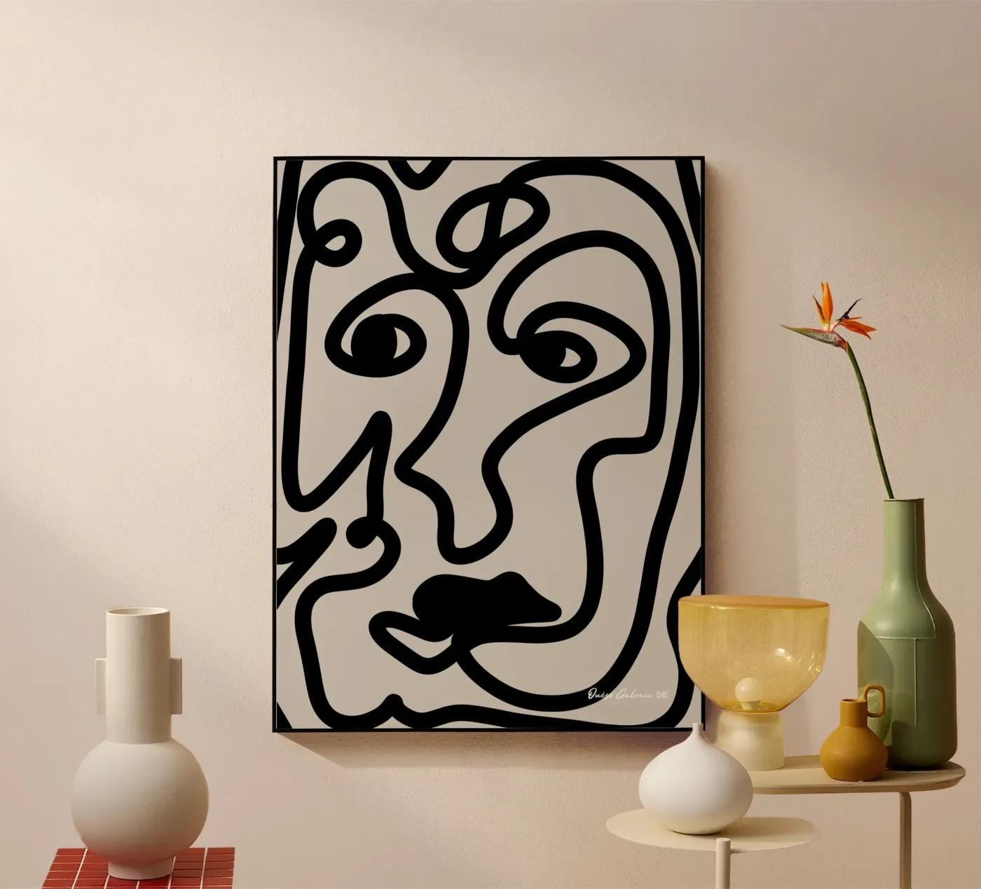 Floating Collage acryl van Mike Leymi