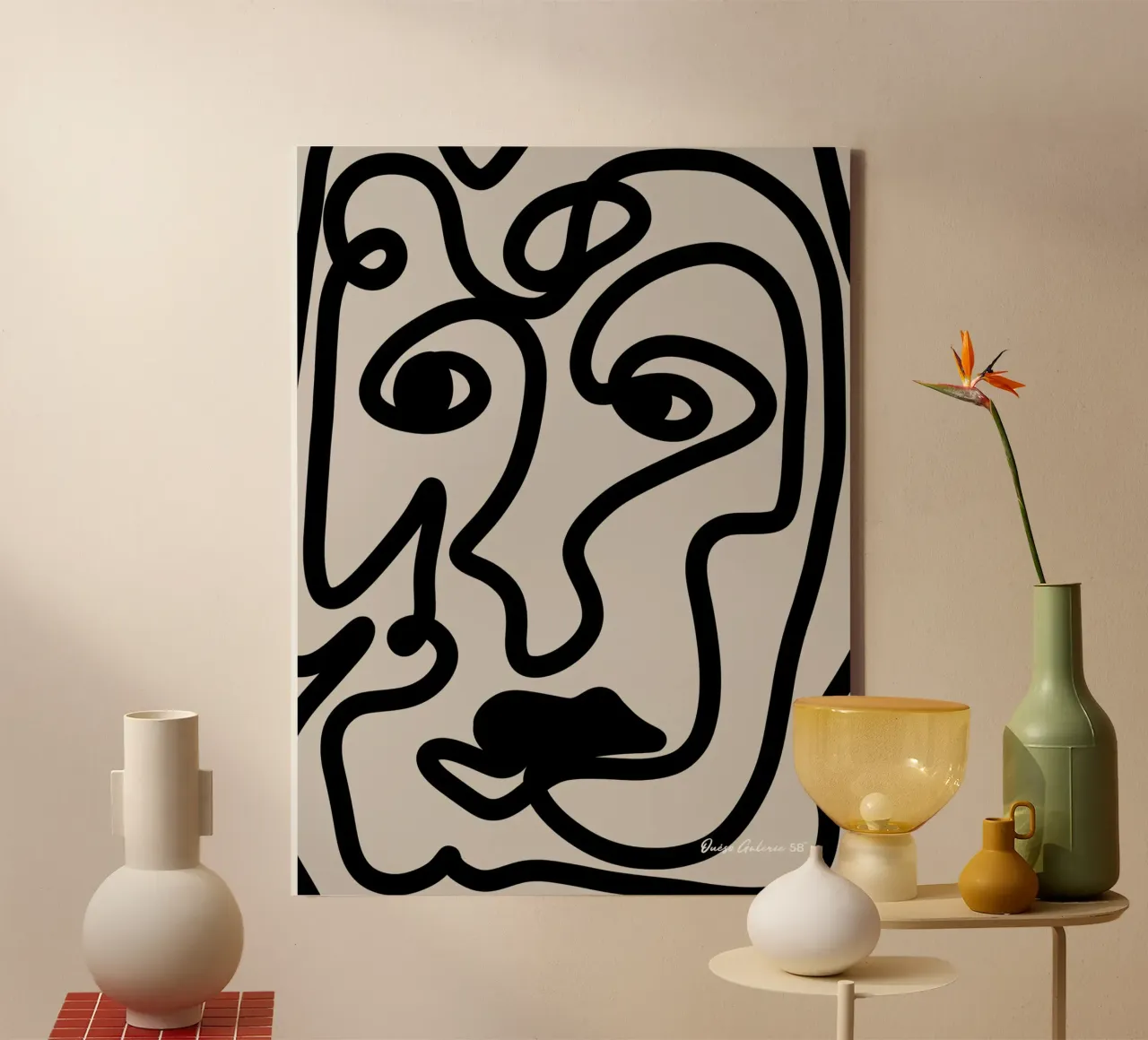 Floating Collage canvas with Floater frame by Mike Leymi