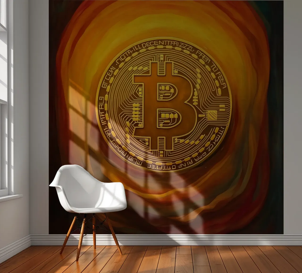 The Glow_BTC fotobehang van Crypto_Jungle