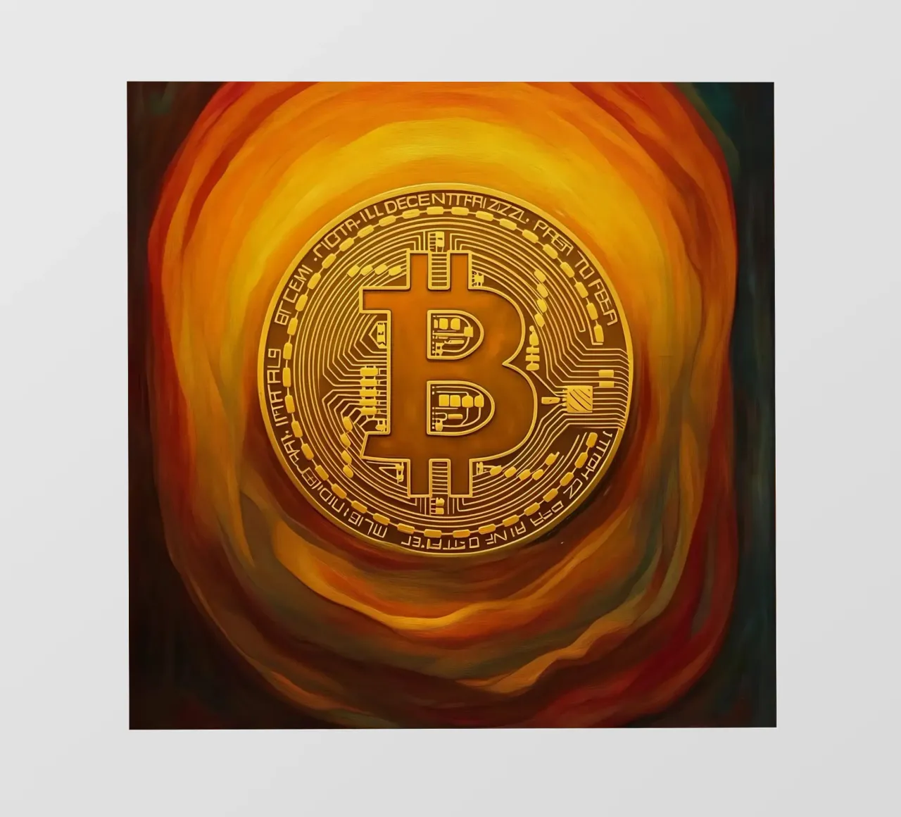 The Glow_BTC fotobehang van Crypto_Jungle