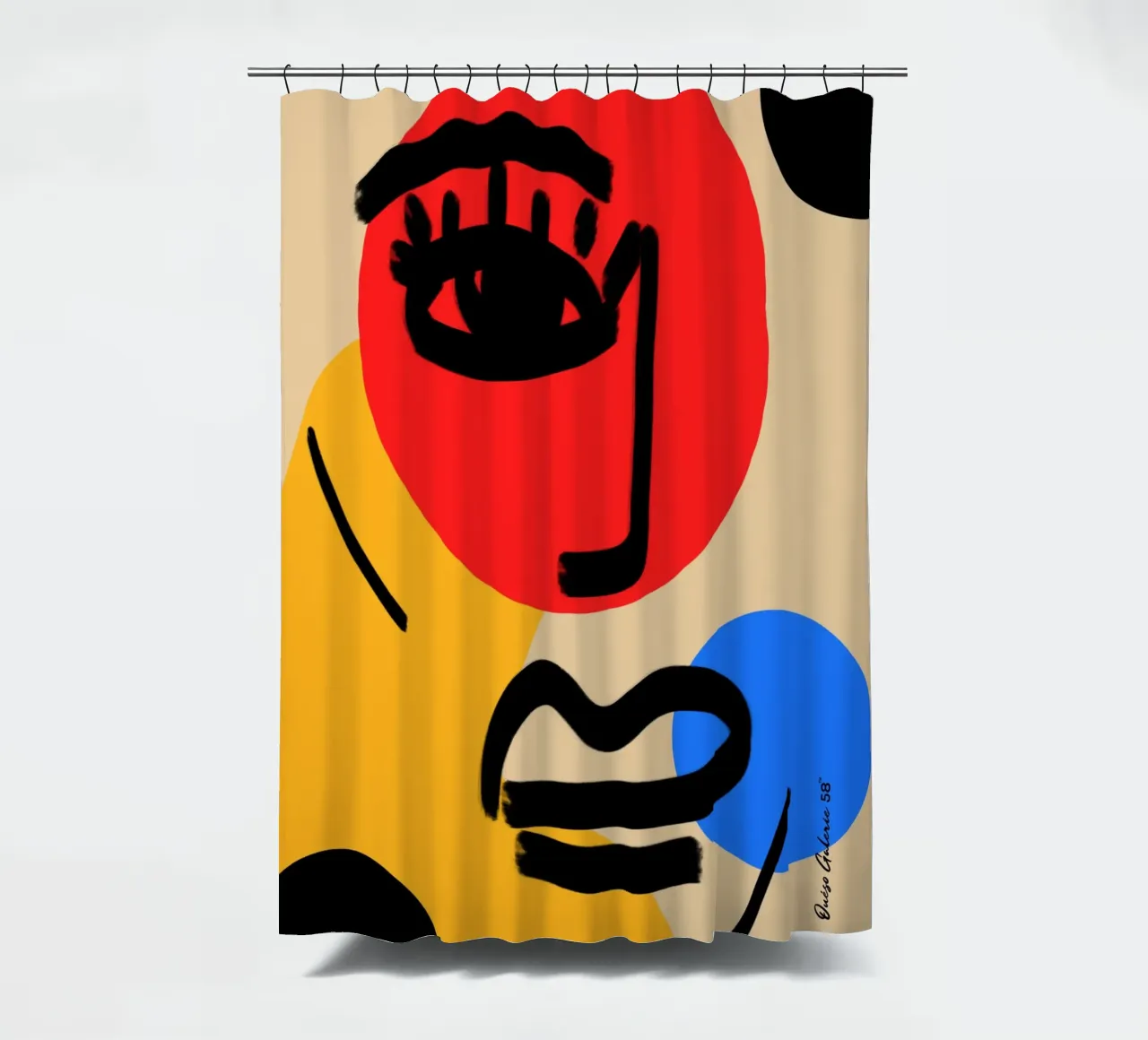Joyful Abstraction tenda da doccia da Mike Leymi