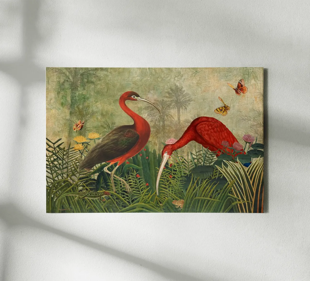 Ibis esotici d'epoca in un giardino tropicale tela da Vintage World - Uta Naumann