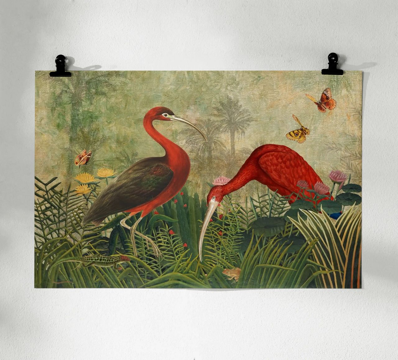 Ibis exotique vintage dans un jardin tropical poster de Vintage World - Uta Naumann