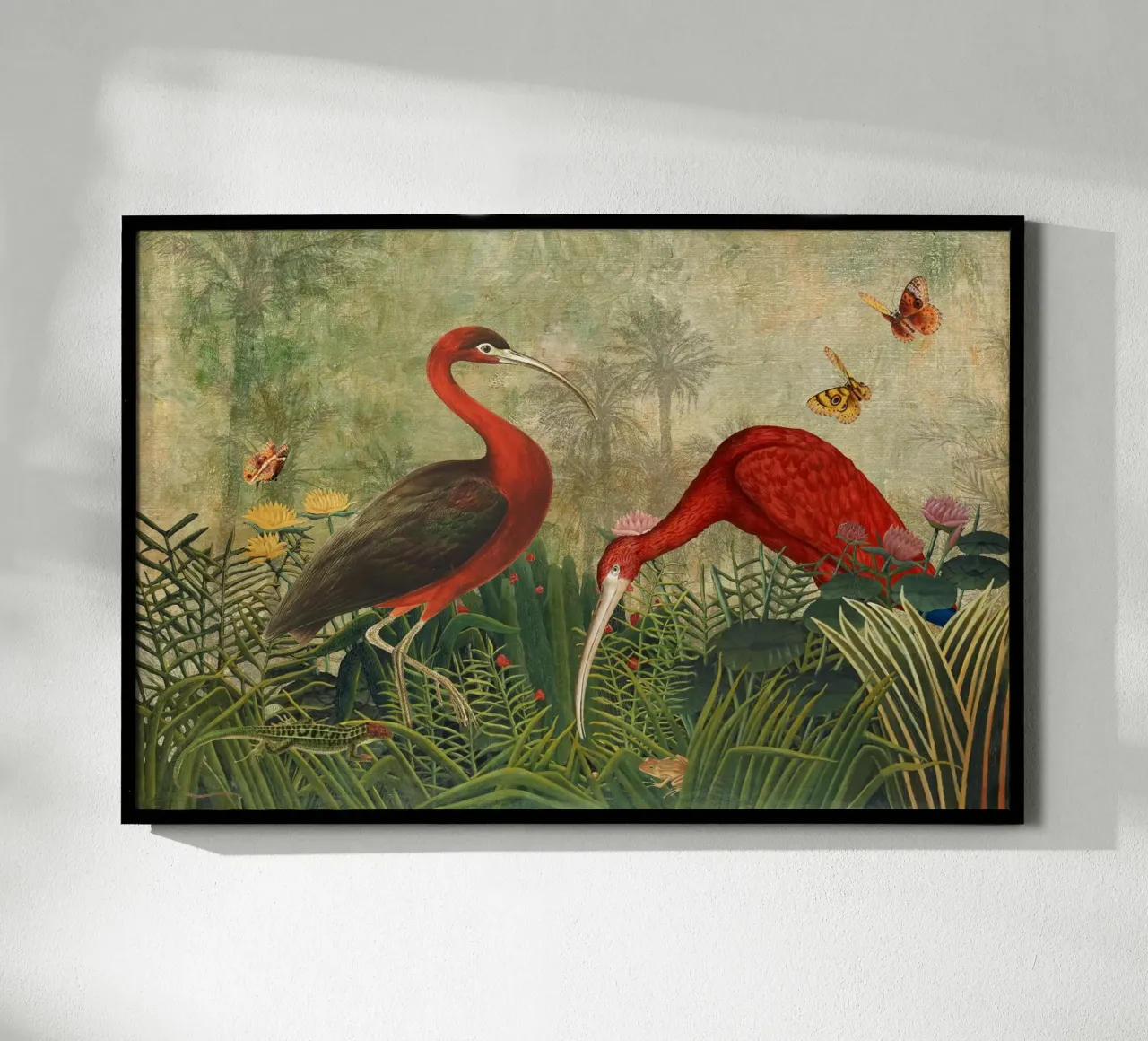 Ibis esotici d'epoca in un giardino tropicale carta hahnemühle da Vintage World - Uta Naumann