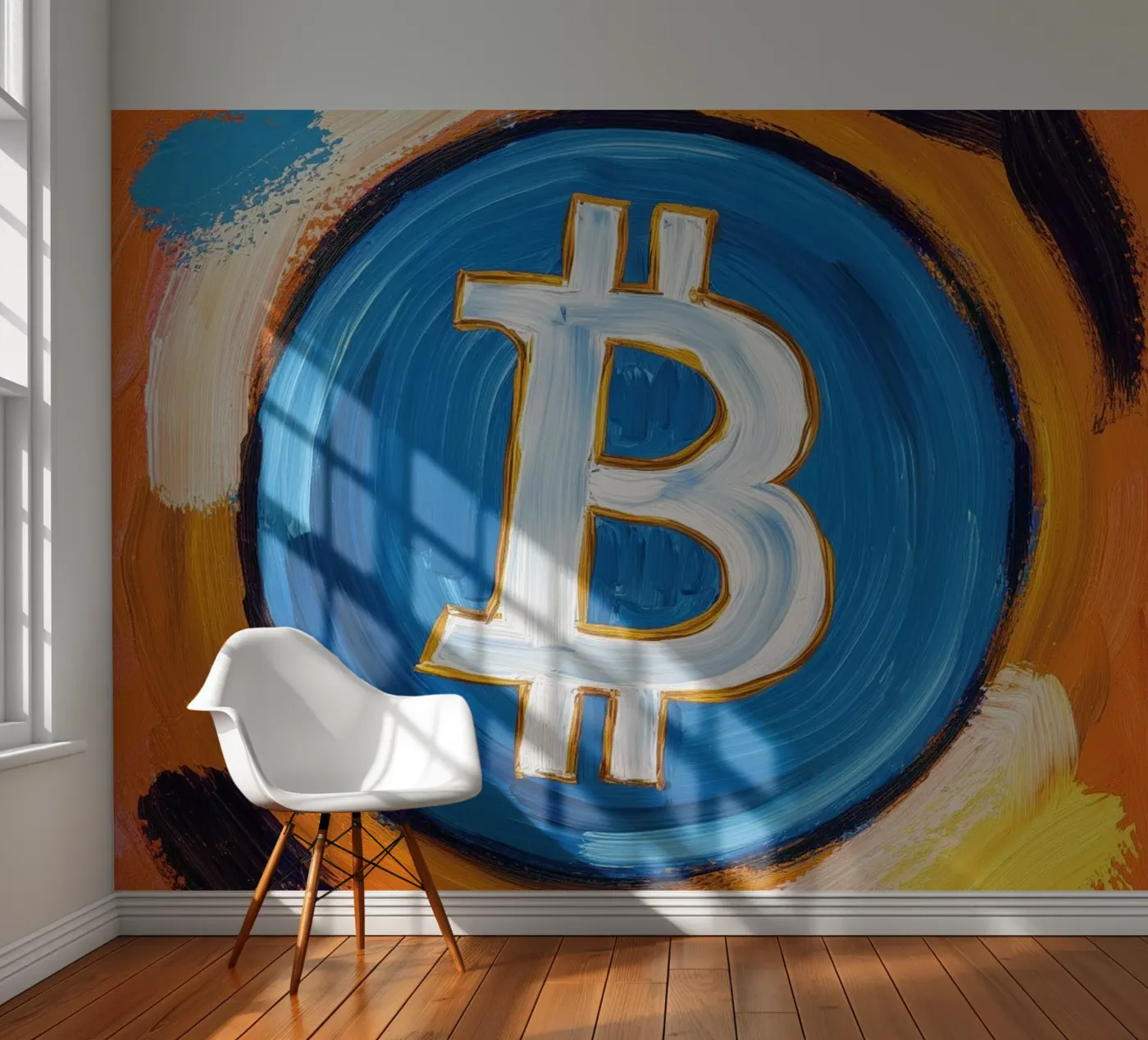 Brush_BTC fotobehang van Crypto_Jungle