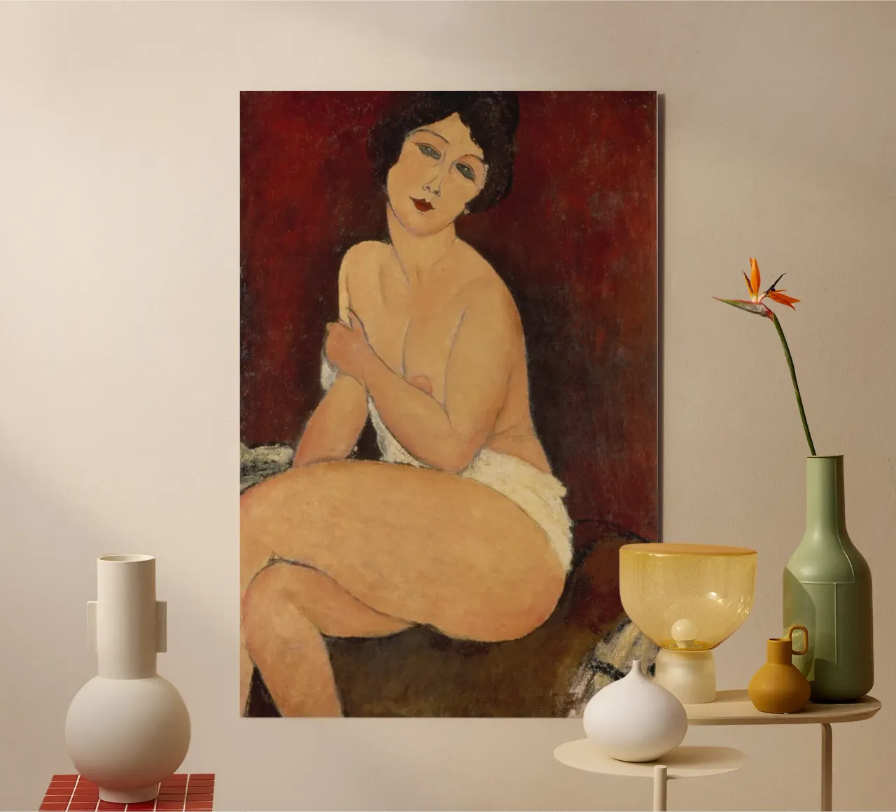 Amadeo Modigliani - Nudo seduto su un divano alluminio dibond da ARTOTHEK