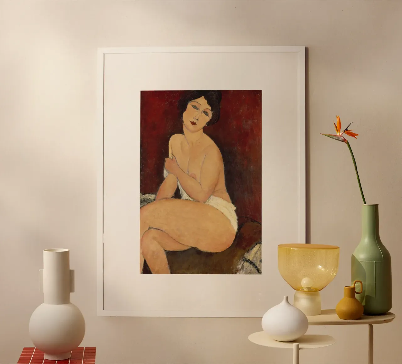 Amadeo Modigliani - Nudo seduto su un divano carta hahnemühle da ARTOTHEK