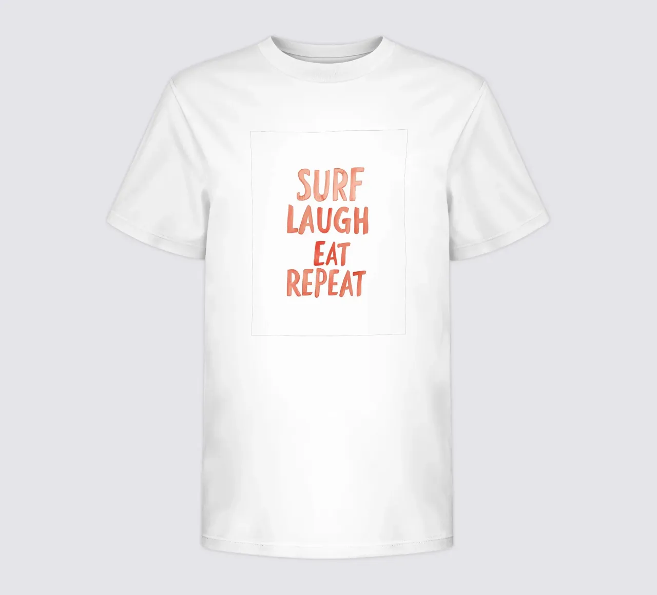 Surf Laugh Eat Repeat kids t-shirt by treechild