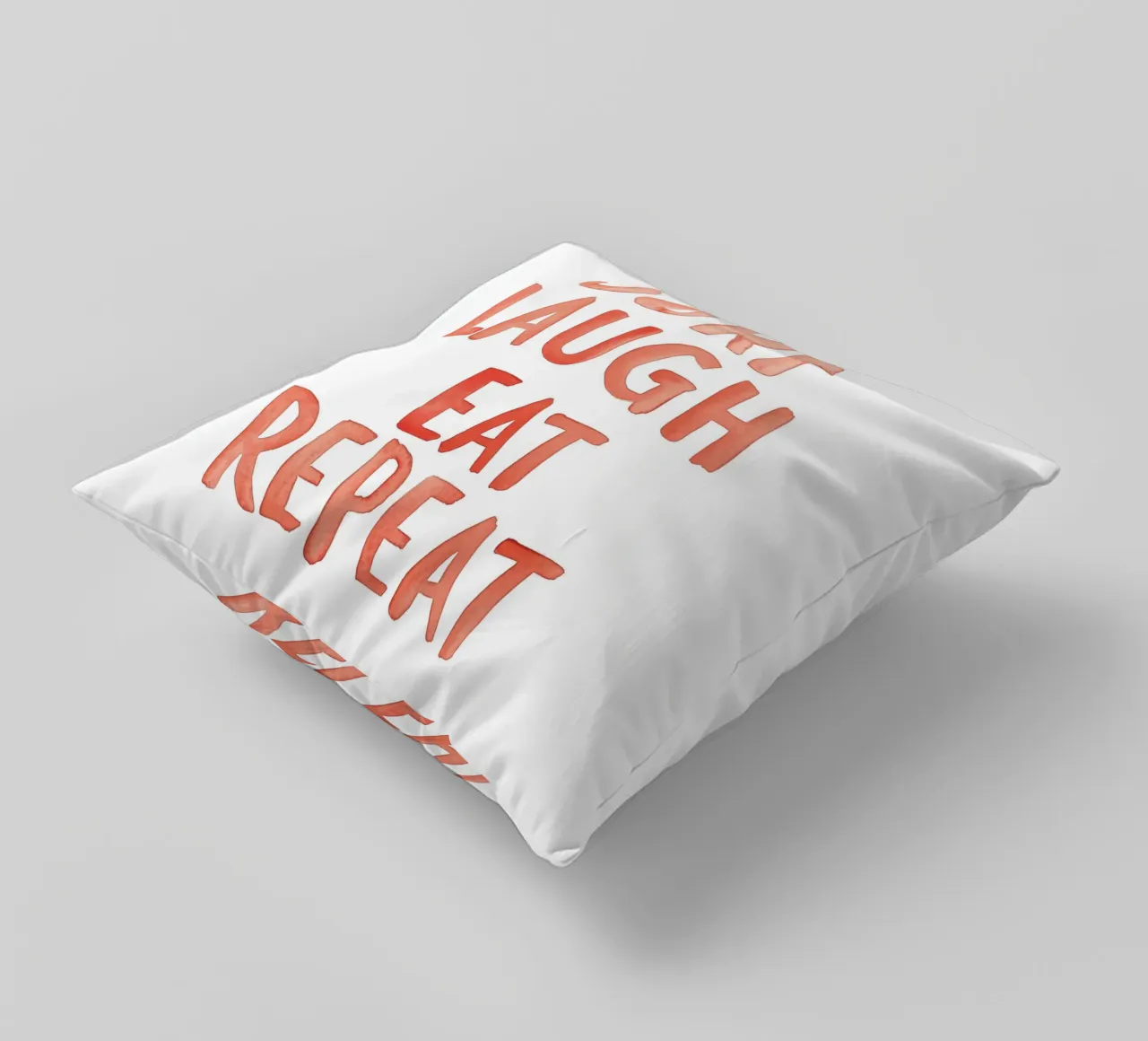 Surf Laugh Eat Repeat decorative cushion by treechild