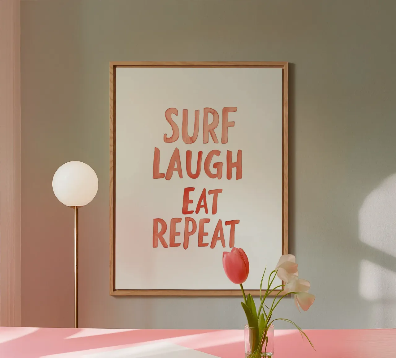 Surf Laugh Eat Repeat alu-dibond by treechild