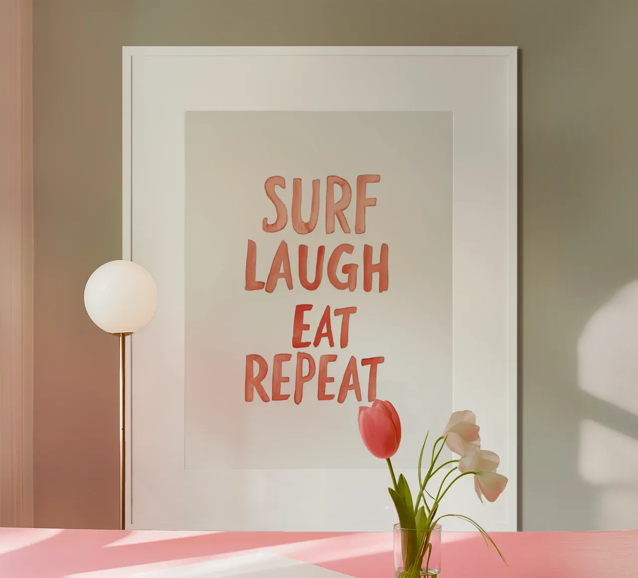 Surf Laugh Eat Repeat carta hahnemühle da treechild
