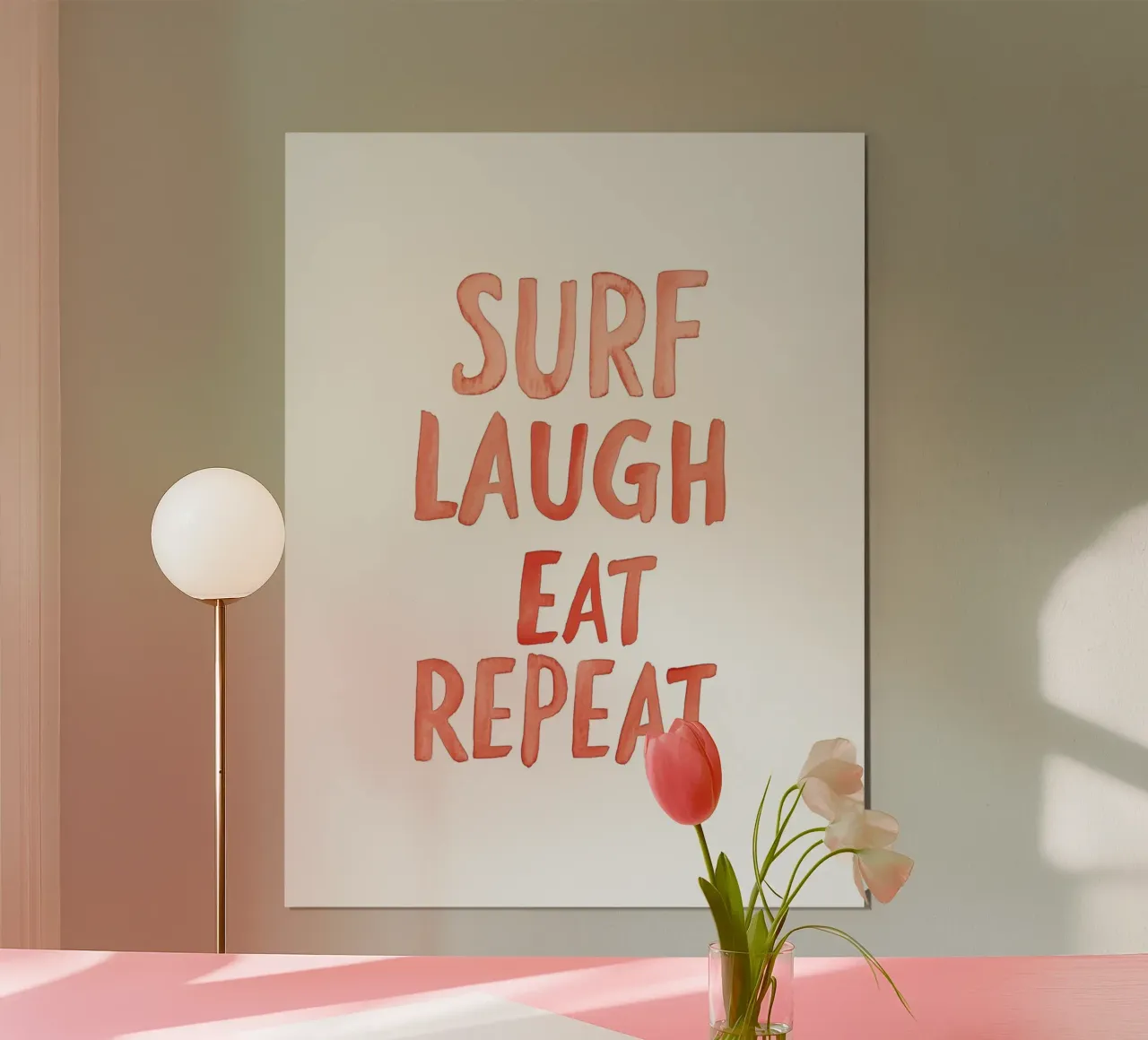 Surf Laugh Eat Repeat carta hahnemühle da treechild
